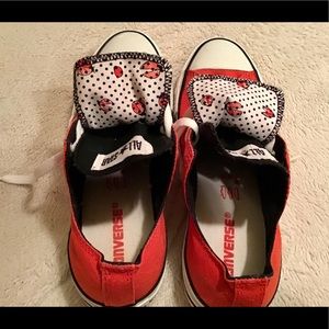 All-Star Red Converse Double Flap w/ladybug print